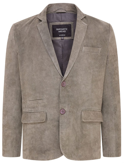 Mens Slim Goat Suede Italian Blazer Jacket-Somero