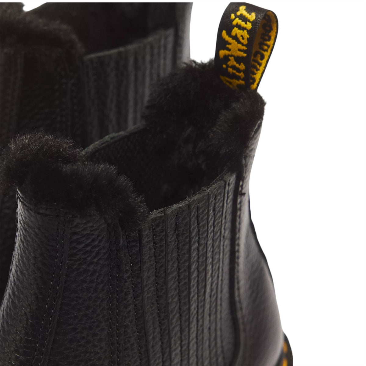 Dr Martens 2976 Leonore II Black Fur Lined Chelsea Boots - 41416001