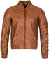 Mens Varsity Leather Bomber Jacket-Camelford - Upperclass Fashions 