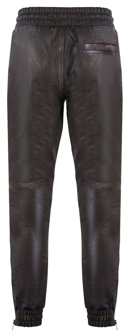 Mens Comfort  Leather Jogging Bottoms-Halifax