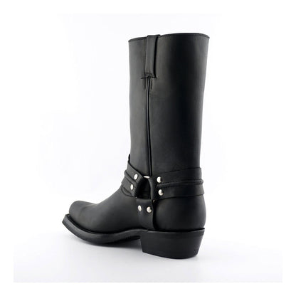Grinders Unisex Black Western High Leather Boots- Renegade Hi