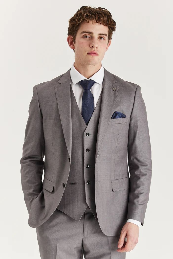 Men’s Grey Tailored 3 Piece Suit Formal Classic Suit