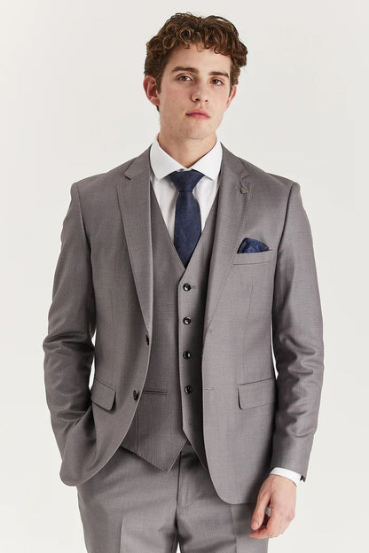 Men’s Grey Tailored 3 Piece Suit Formal Classic Suit