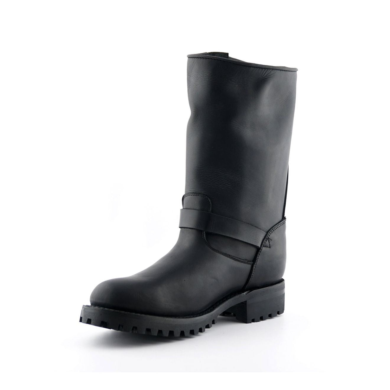 Grinders Mens Black Western Combat Leather Boots- Wild One