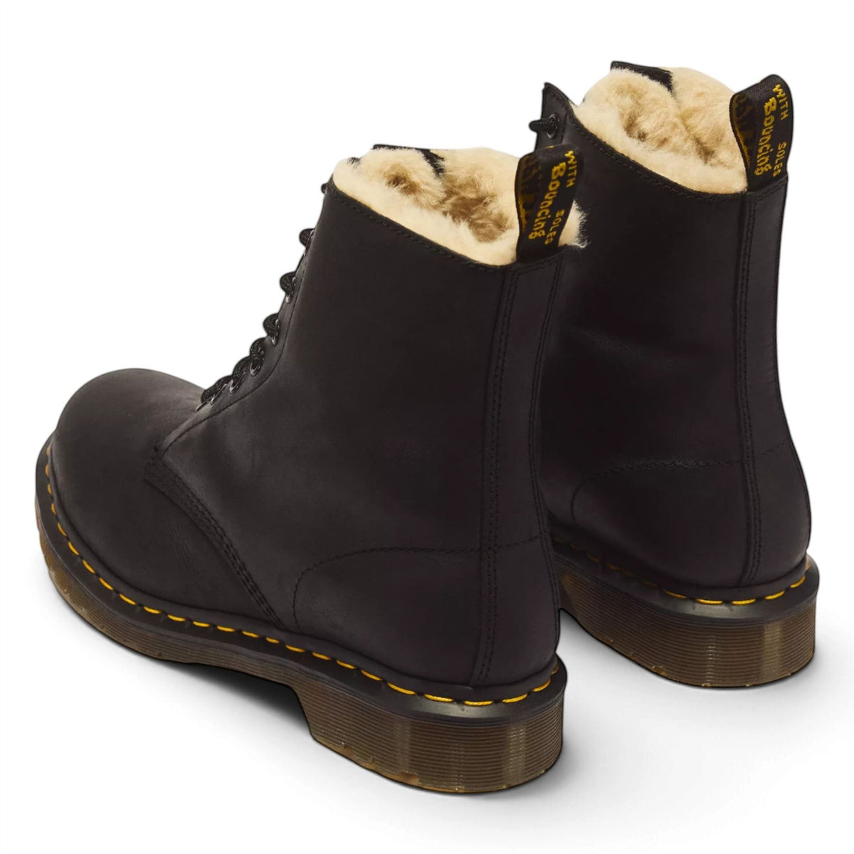 Dr Martens 1460 Serena Black Faux Fur Lined Leather Boots - 21797001