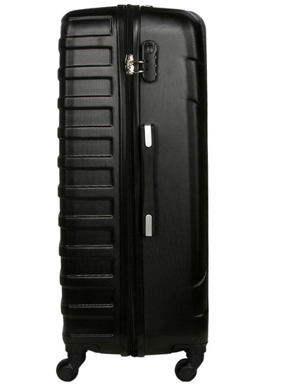 Robust Lightweight Black Hard shell Suitcase 4 Wheel Luggage