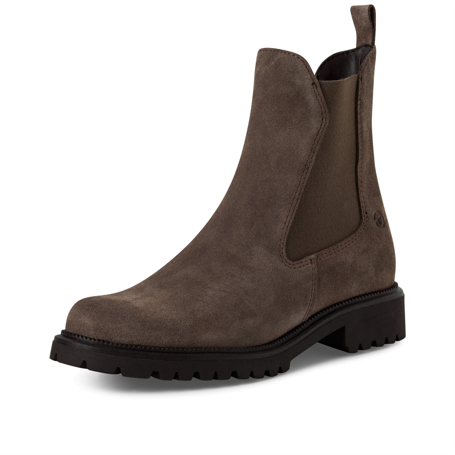 Tamaris Womens Taupe Brown Leather Classic High Chelsea Ankle Boots