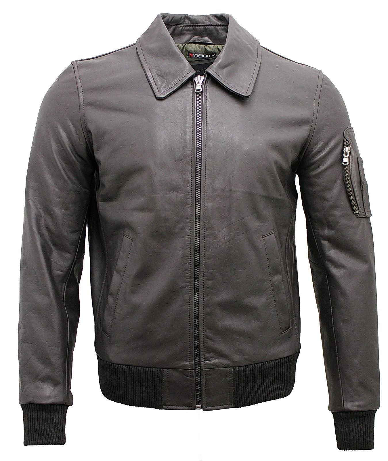 Mens Cowhide A2 Leather Bomber Jacket-Chingford