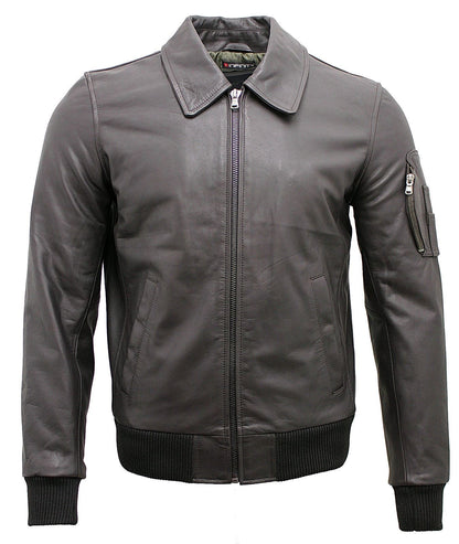 Mens Cowhide A2 Leather Bomber Jacket-Chingford