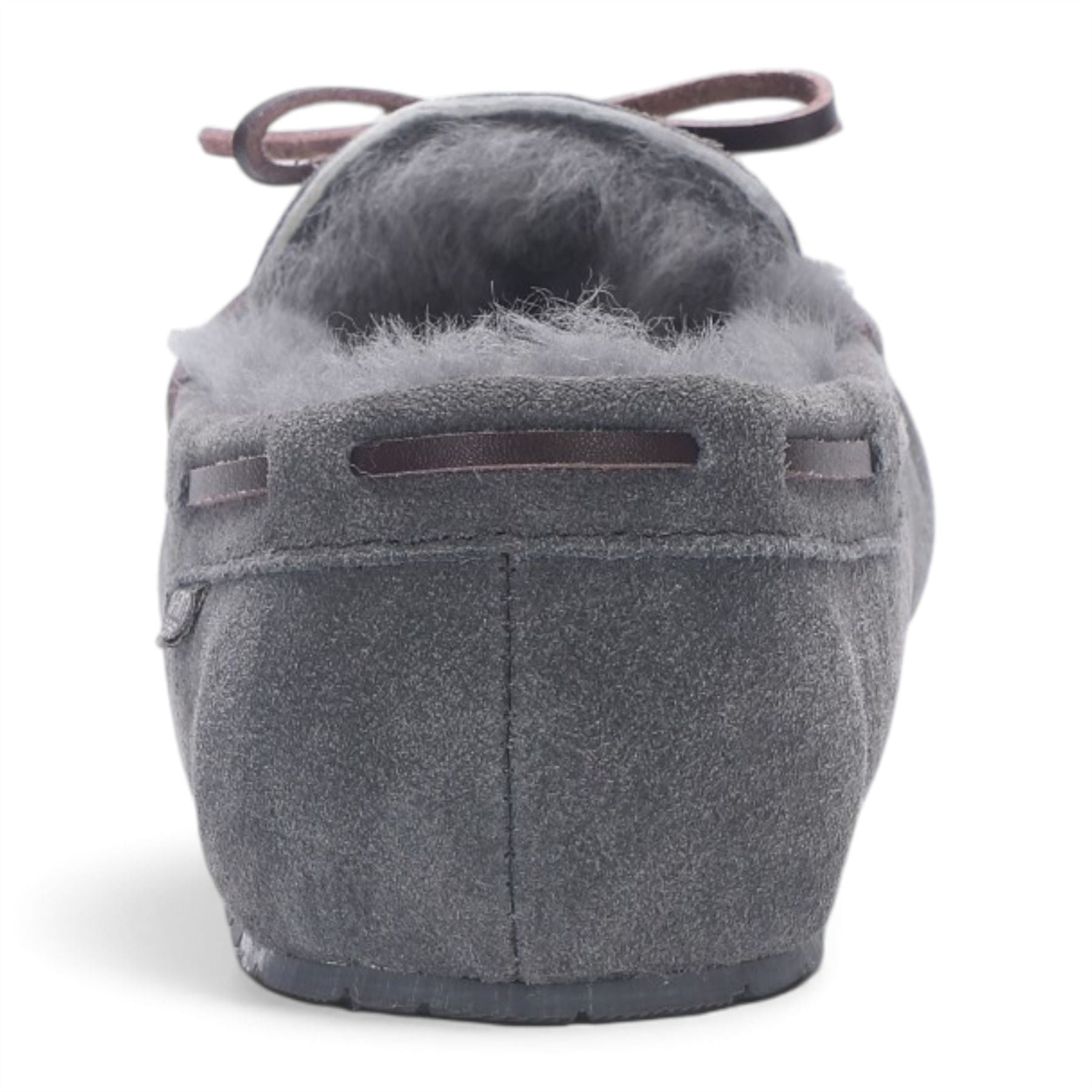Men’s Grey Genuine Sheepskin Moccasin Winter Slippers - Flint