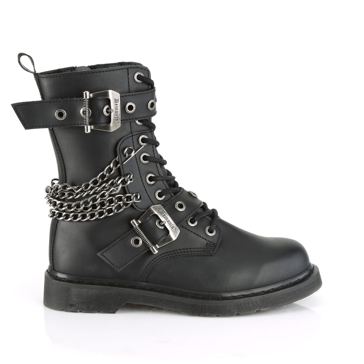 Demonia Bolt 250 Black Vegan Leather Mid-Calf Boots - Upperclass Fashions 