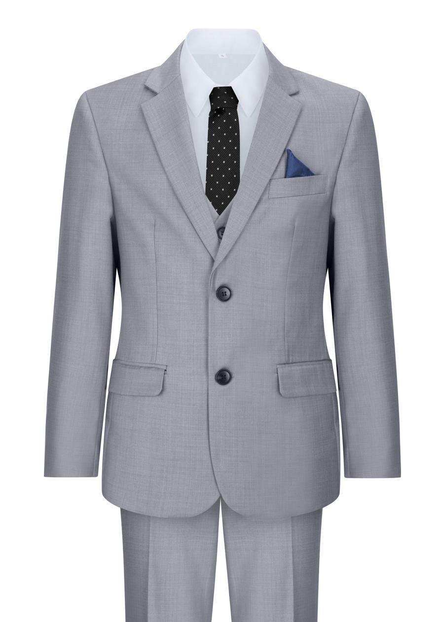 Boys 3 Piece Light Grey Classic Retro Suit