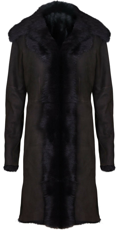 Womens Suede Toscana Sheepskin Trench Coat-Rochester