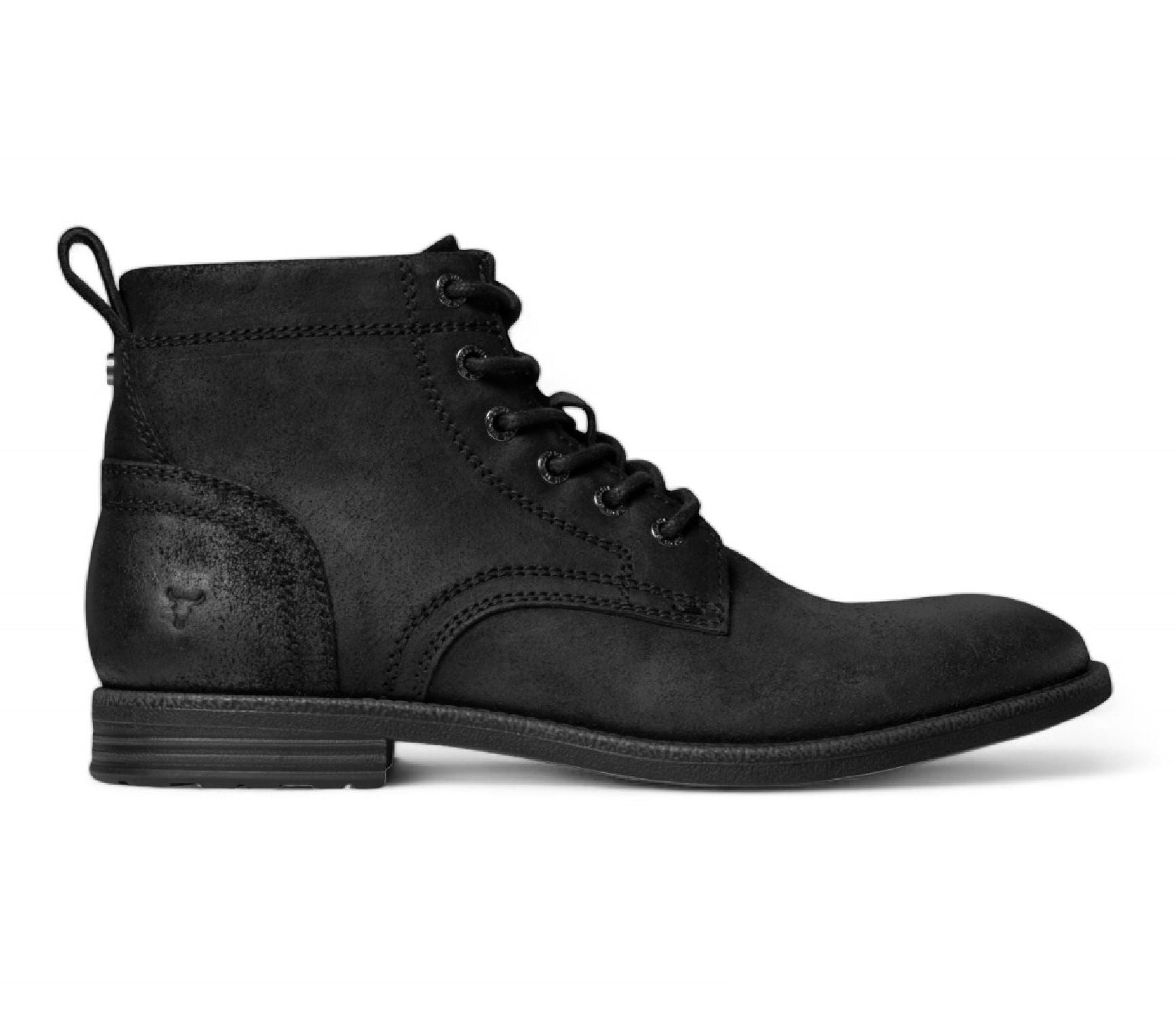 Windsorsmith Black Leather Casual Desert Boots - Sebastien