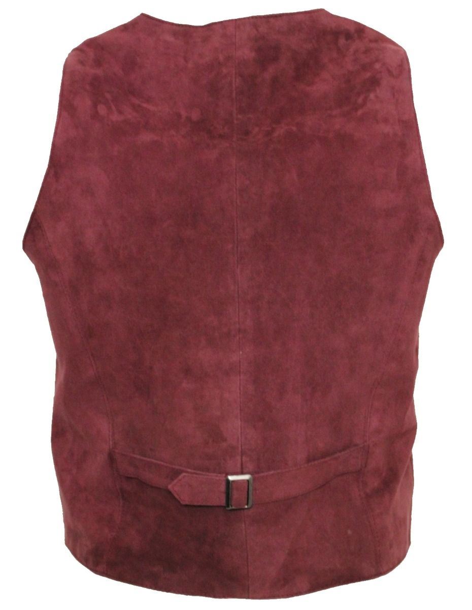 Mens Soft Suede Leather Waistcoat-Grays