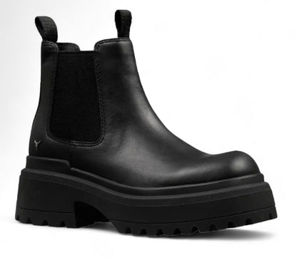 Windsorsmith Black Chunky Leather Chelsea Boots - Dopamine