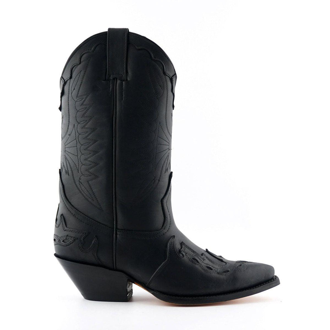 Grinders Unisex Black Leather Cowboy Boots-Arizona HI - Upperclass Fashions 