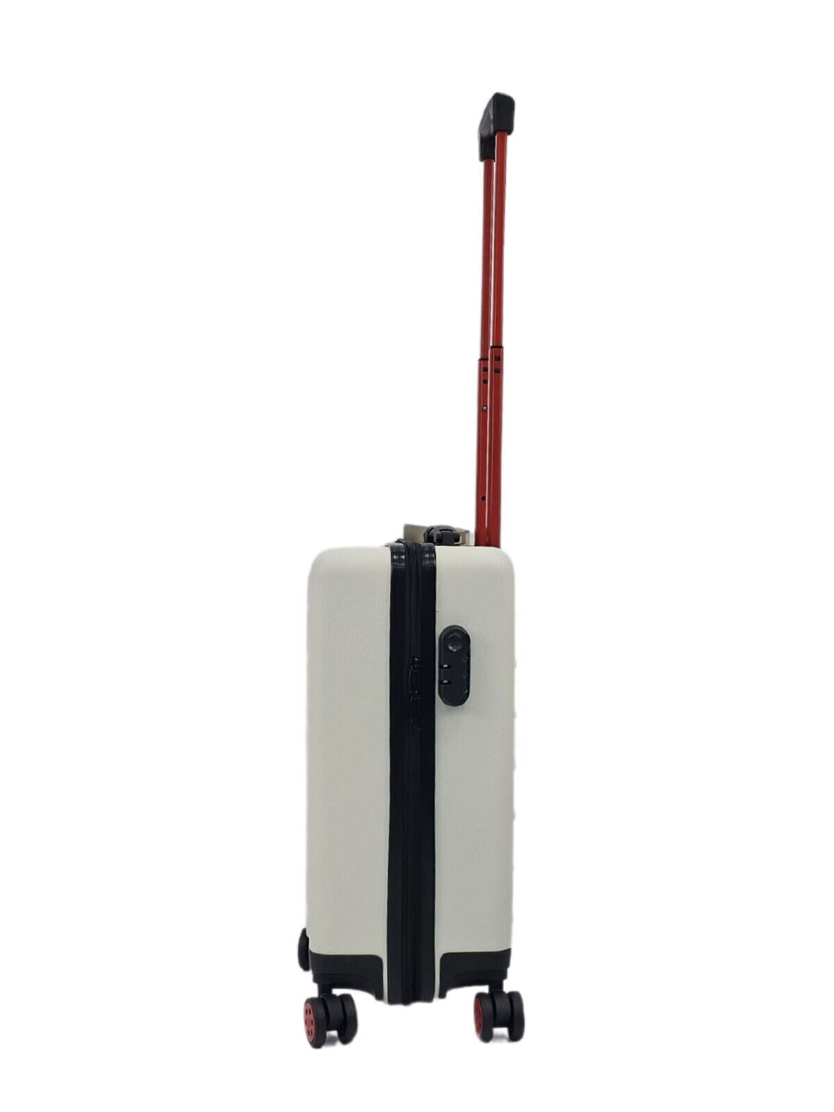 White Hard Shell Classic Suitcase Set 8 Wheel Cabin Luggage Case Holiday Travel