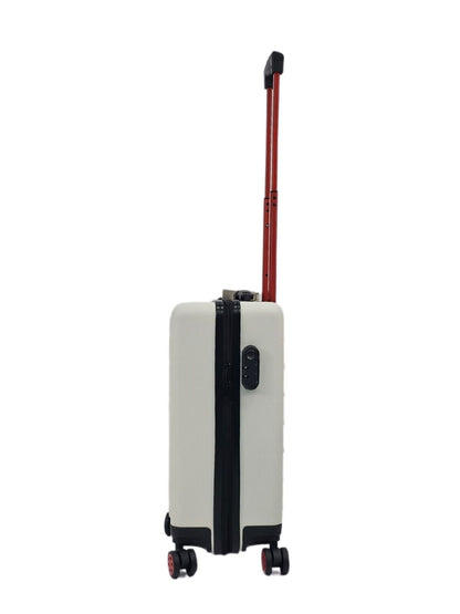 White Hard Shell Classic Suitcase Set 8 Wheel Cabin Luggage Case Holiday Travel