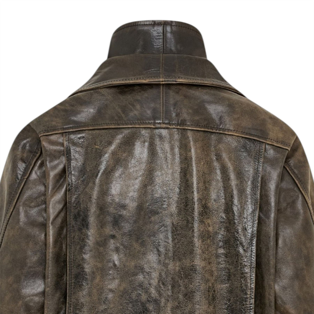Womens Leather Biker Blouson Oversized Jacket - Big Bomber