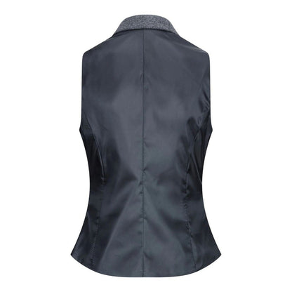 Womens 1920s Grey Wool Classic Retro Vintage Waistcoat