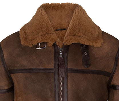 Mens Antique B3 Sheepskin Vintage Jacket-Hinckley - Upperclass Fashions 