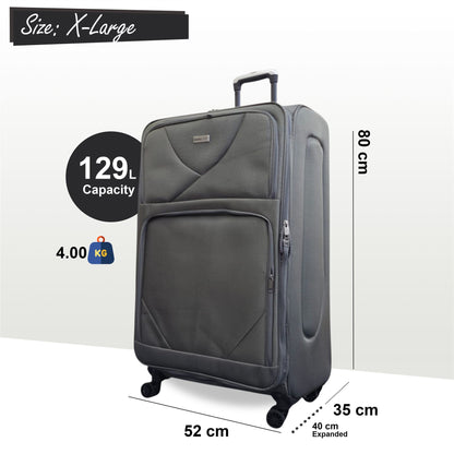 Nagoya X-Large Soft Shell Suitcase in Grey