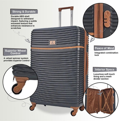 Bridgeport Large Hard Shell Suitcase in Grey