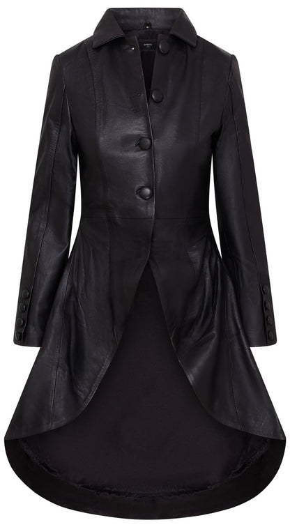 Womens Gothic Full Length Victorian Leather Coat - Vantaa