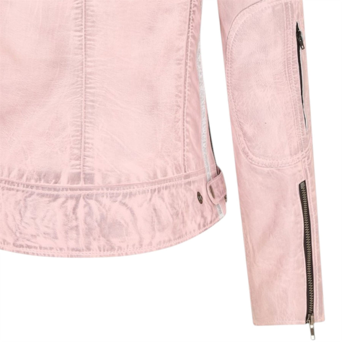 Womens Biker Racing Badges Leather Jacket-Eastleigh
