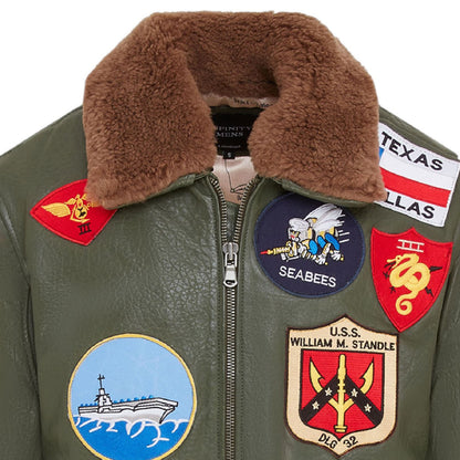 Mens A2 Top Gun  Leather Bomber Jacket-Camborne