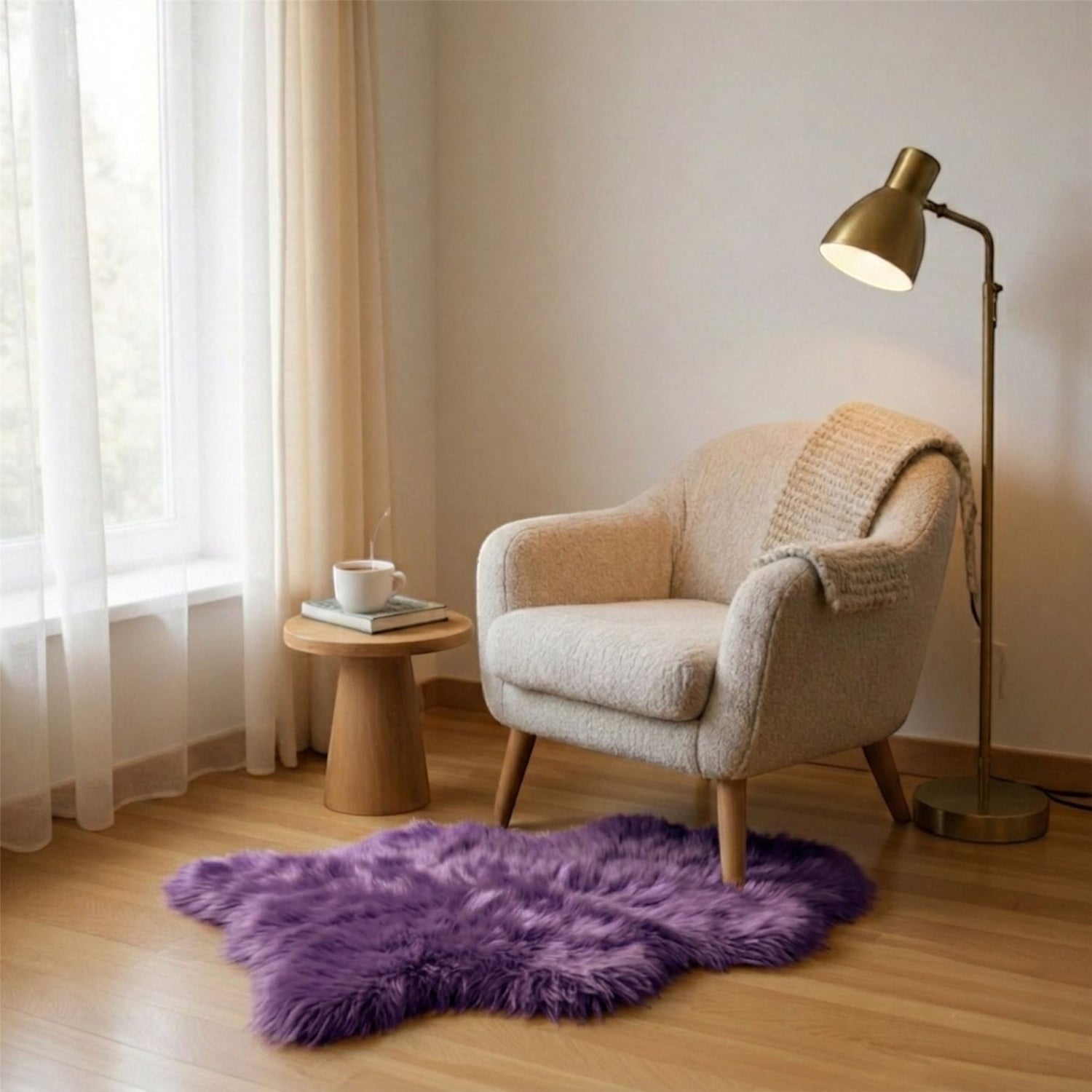 Genuine Sheepskin Natural Silky Soft Fluffy Real Wool Rug