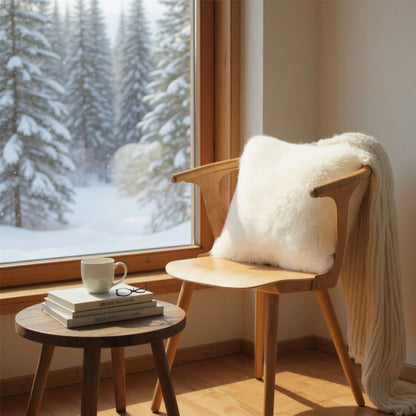 Genuine Sheepskin  40x40cm Real Wool Single Sided Cushion