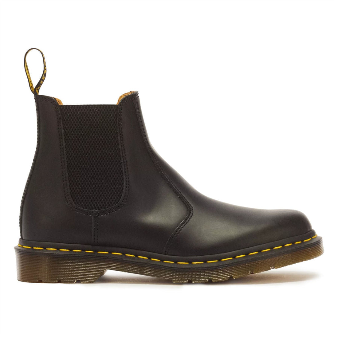Dr Martens 2976 Yellow Stitch Black Leather Chelsea Boots - 22227001