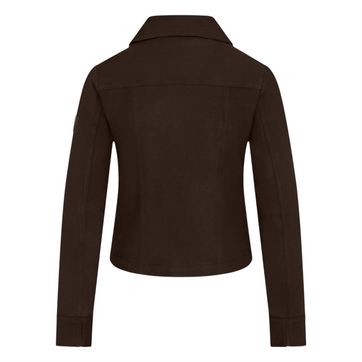Womens Leather Shacket Collar Jacket - Lofar