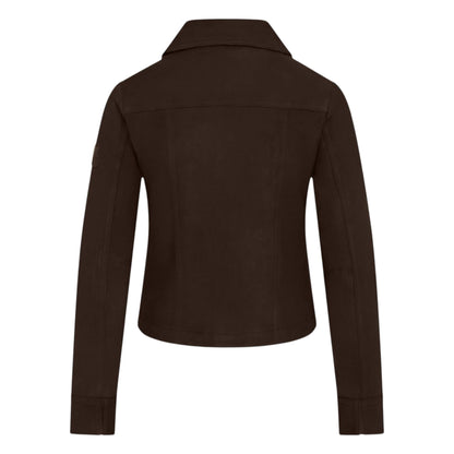Womens Leather Shacket Collar Jacket - Lofar