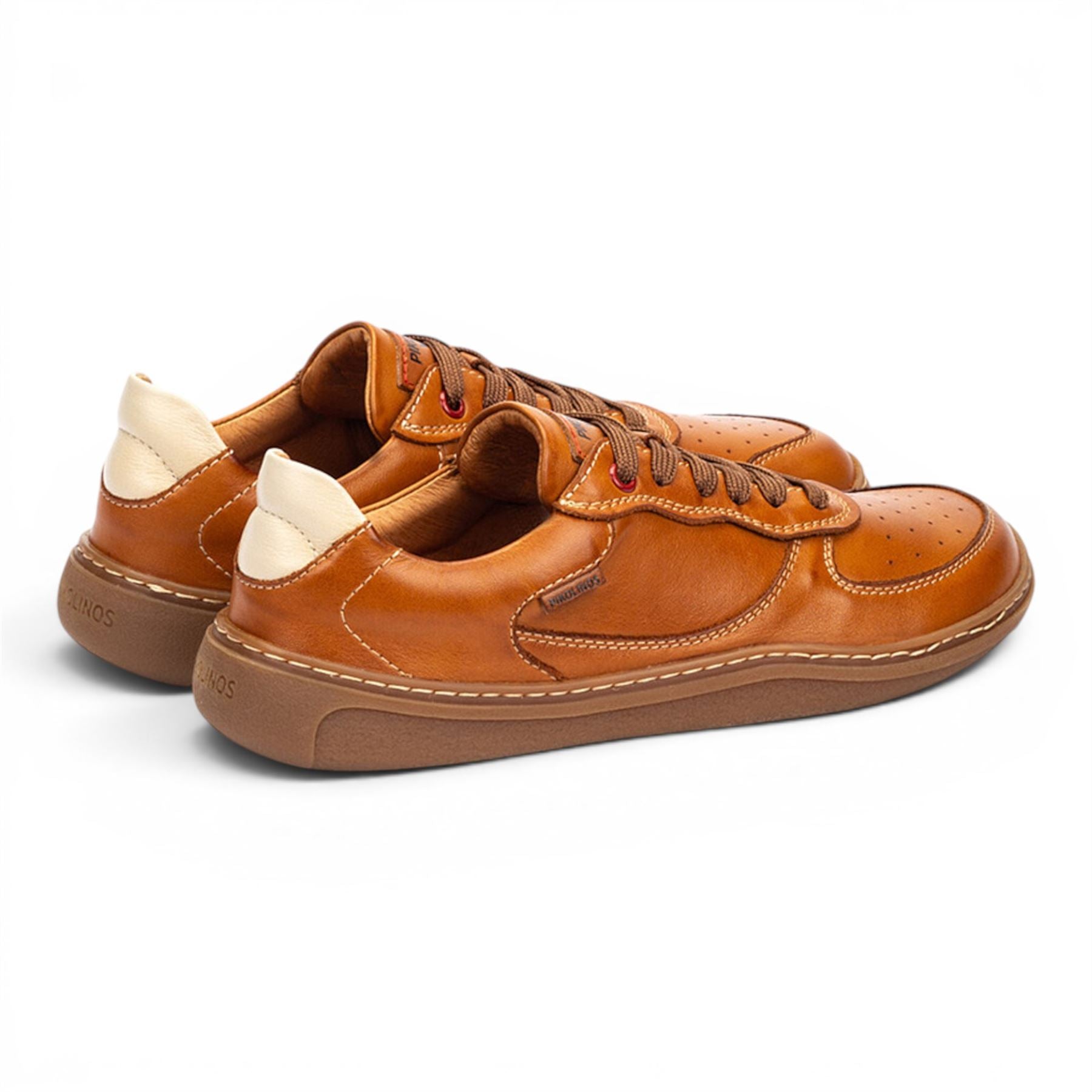 Pikolinos Tan Brown Leather Sneakers Trainer Barefoot Shoes - Aranjuez