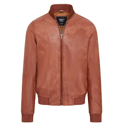 Mens Soft Leather MA-1 Varsity Bomber Jacket  - Uppingham