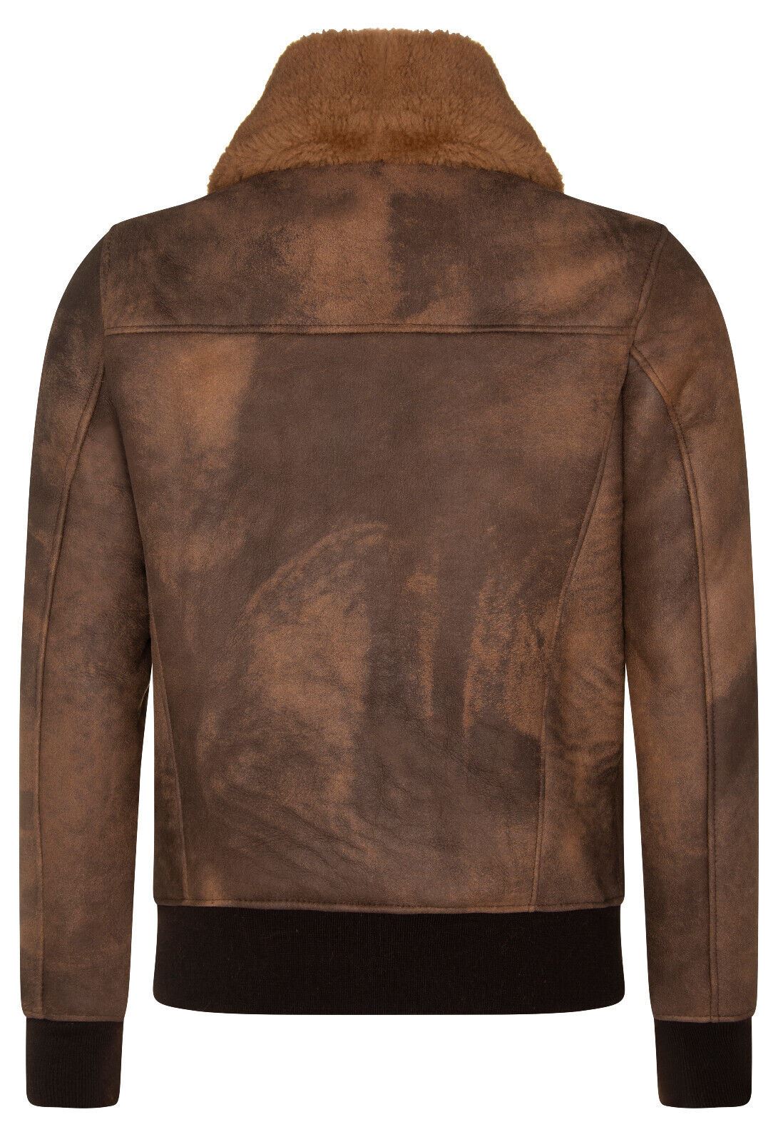 Mens Antique Brown Sheepskin Bomber Jacket-Hounslow