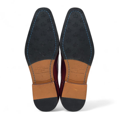 Antique Rogue Men’s Burgundy Leather Oxford Derby Brogue - Luca