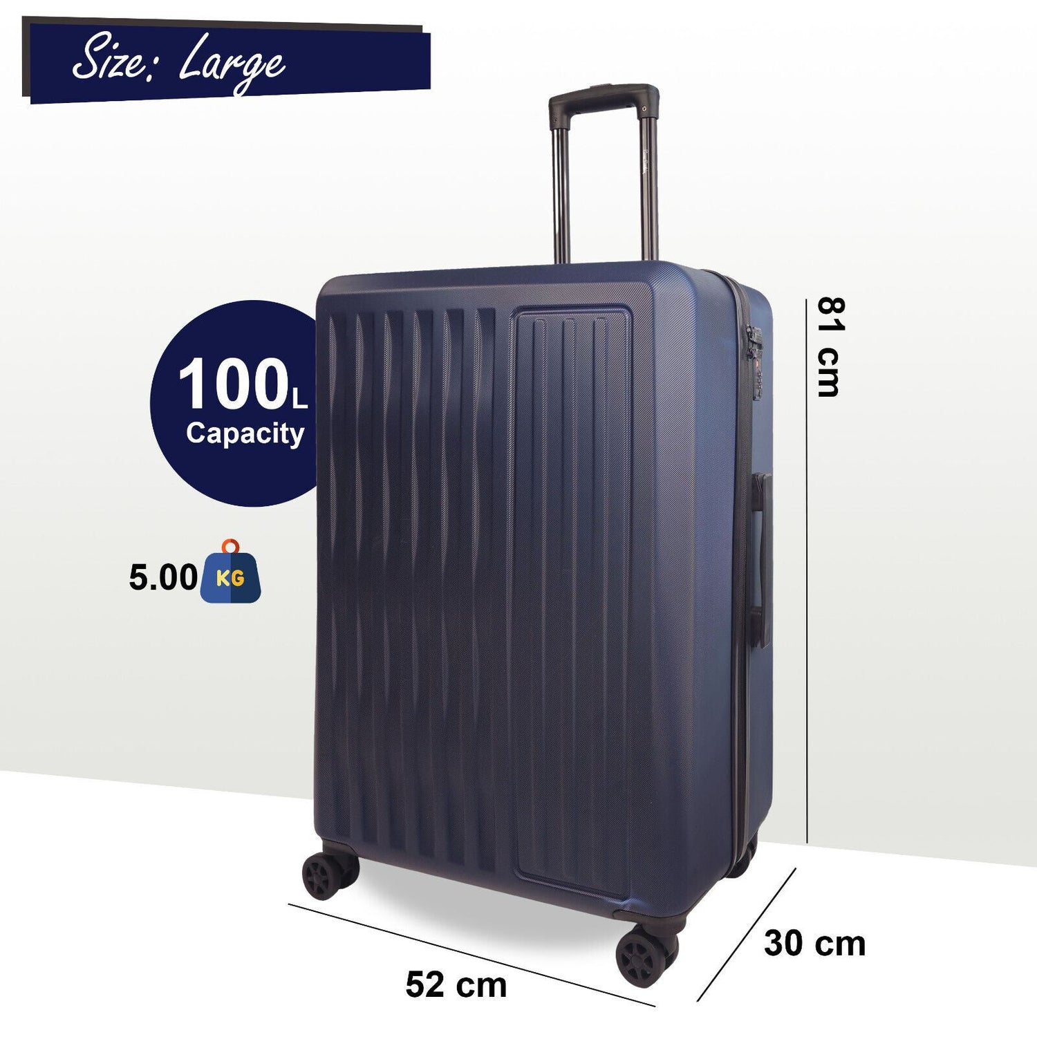 Cullman Large Hard Shell Suitcase in Navy