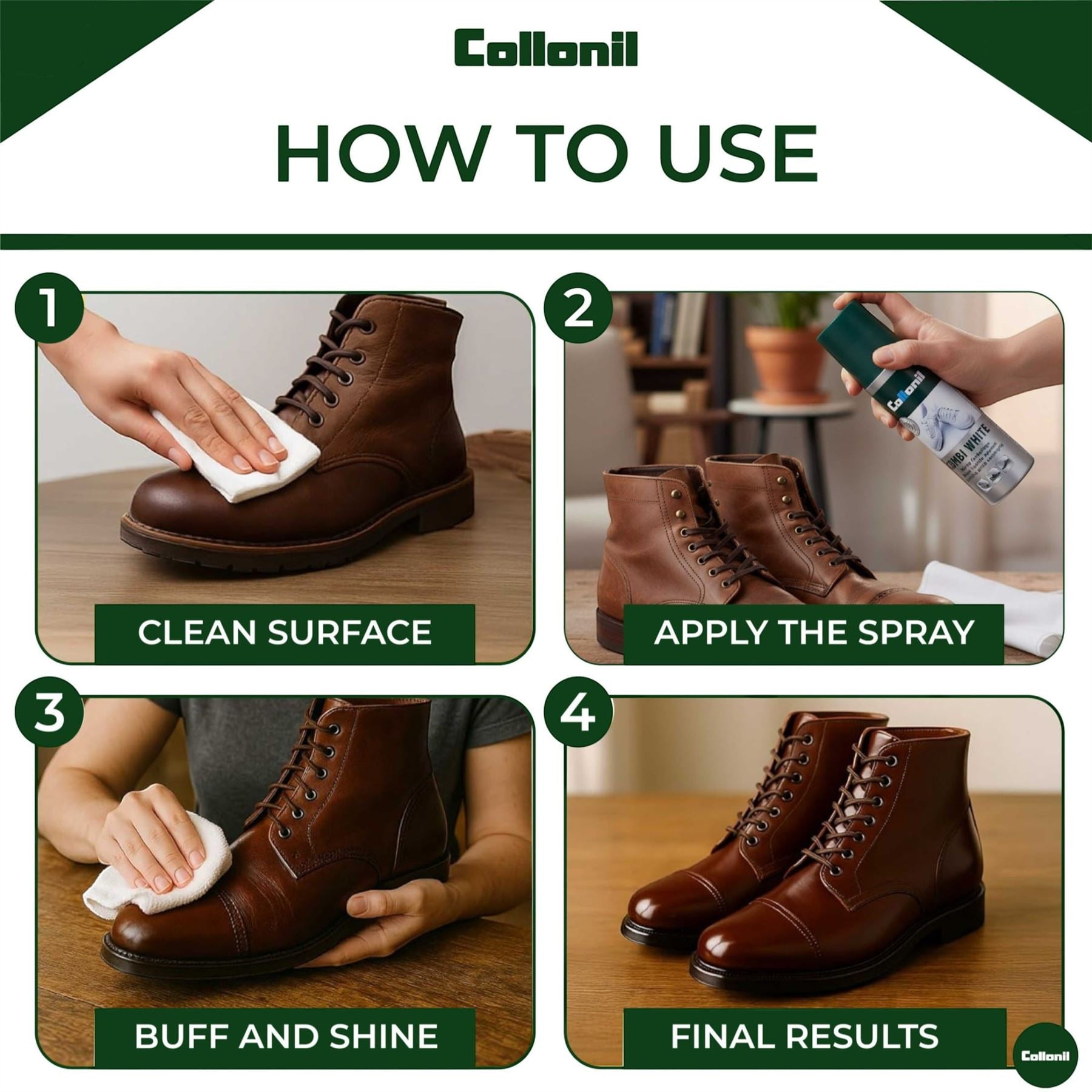 Collonil Combi White 100ml Leather &amp; Textile Shoe Whitener, Protector &amp; Waterproof Care