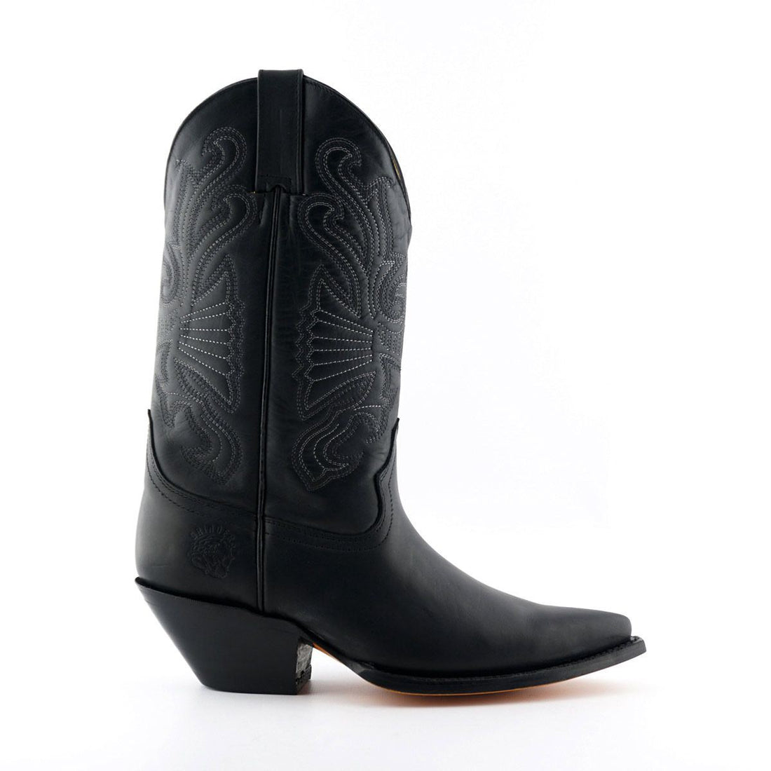 Grinders Black Leather Western Cowboy Boots-Buffalo