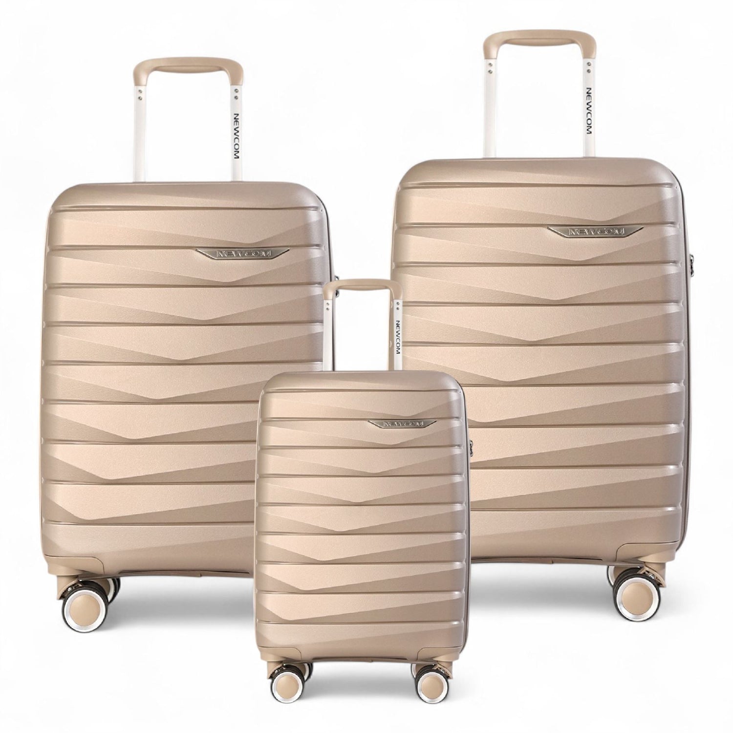 Forster Set of 3 Hard Shell TSA Suitcase in Champagne Beige