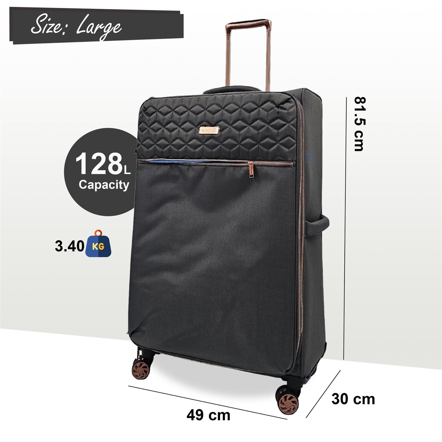 4 Wheel Lightweight Suitcase Luggage Travel Bags Set