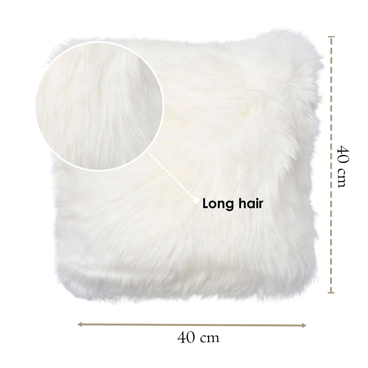 Genuine Sheepskin  40x40cm Real Wool Single Sided Cushion