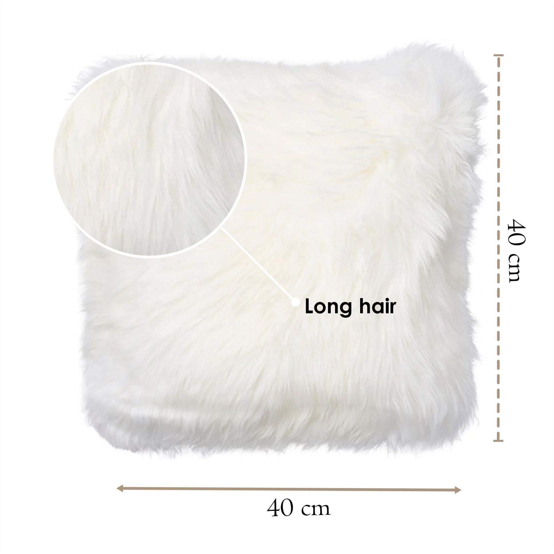 Genuine Sheepskin  40x40cm Real Wool Single Sided Cushion