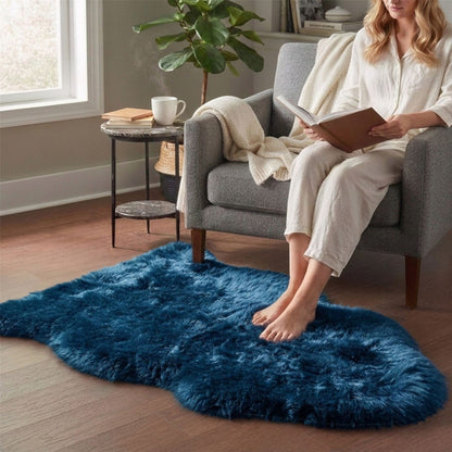 Genuine Sheepskin Natural Silky Soft Fluffy Real Wool Rug