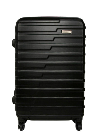 Robust Lightweight Black Hard shell Suitcase 4 Wheel Luggage