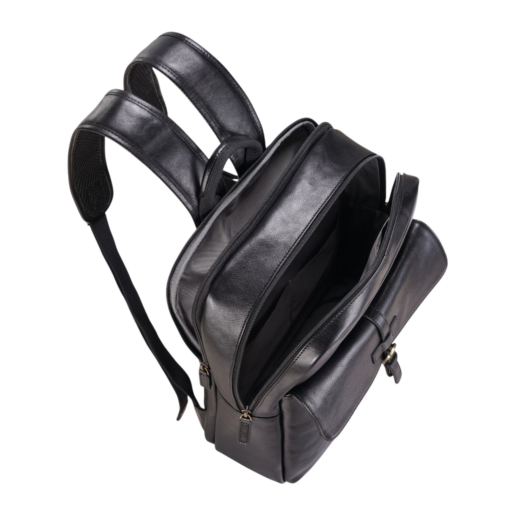 Genuine Leather Black Vintage Laptop Backpack Travel Bag - Cove